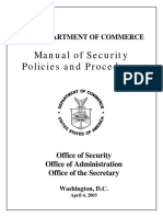 Manual of Security Policies and Procedures: U.S. Department of Commerce