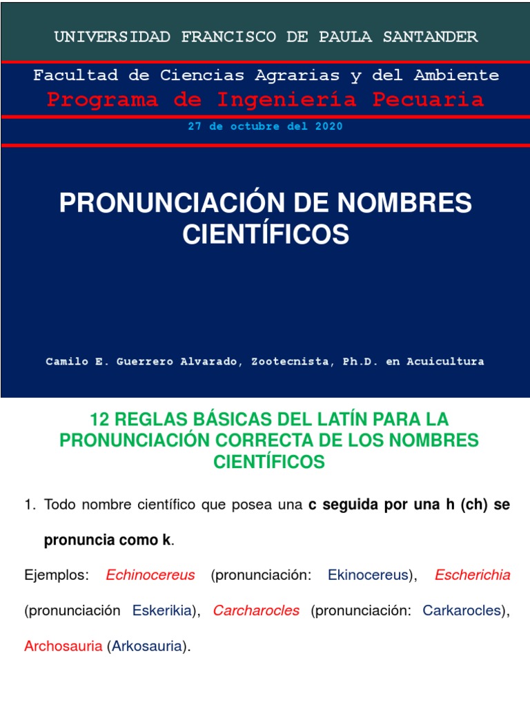 Pronunciacion Nombres Cientificos | PDF | Plantas