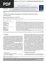 A Review On Modelling Techniques For Formability Prediction of Sheet Metal Forming