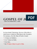 Gospel of John: Course: New Testament Survey - Gospels