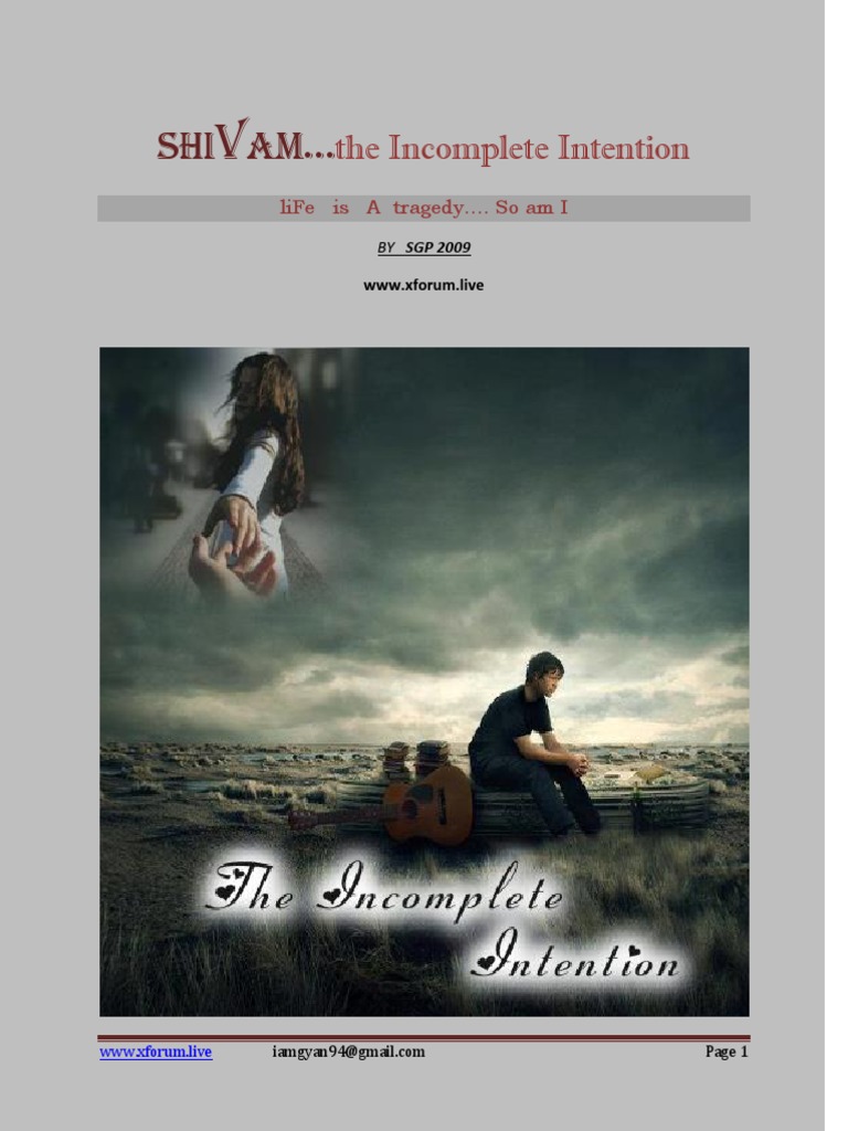 Hindi Novel) Shivam-1: The Incomplete Intention by SGP 2009 (XForum - Live)  | PDF
