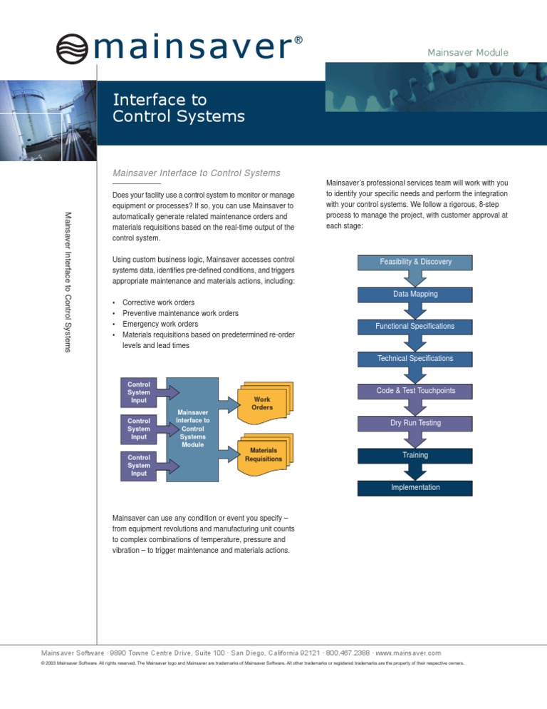 Mainsaver Module - Interface To Control Systems | PDF | Control System ...