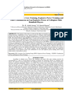 Effects of Isometric Core Training, Explosive Power Training and Their Combination On Leg Explosive Power of Collegiate Male Handball Players