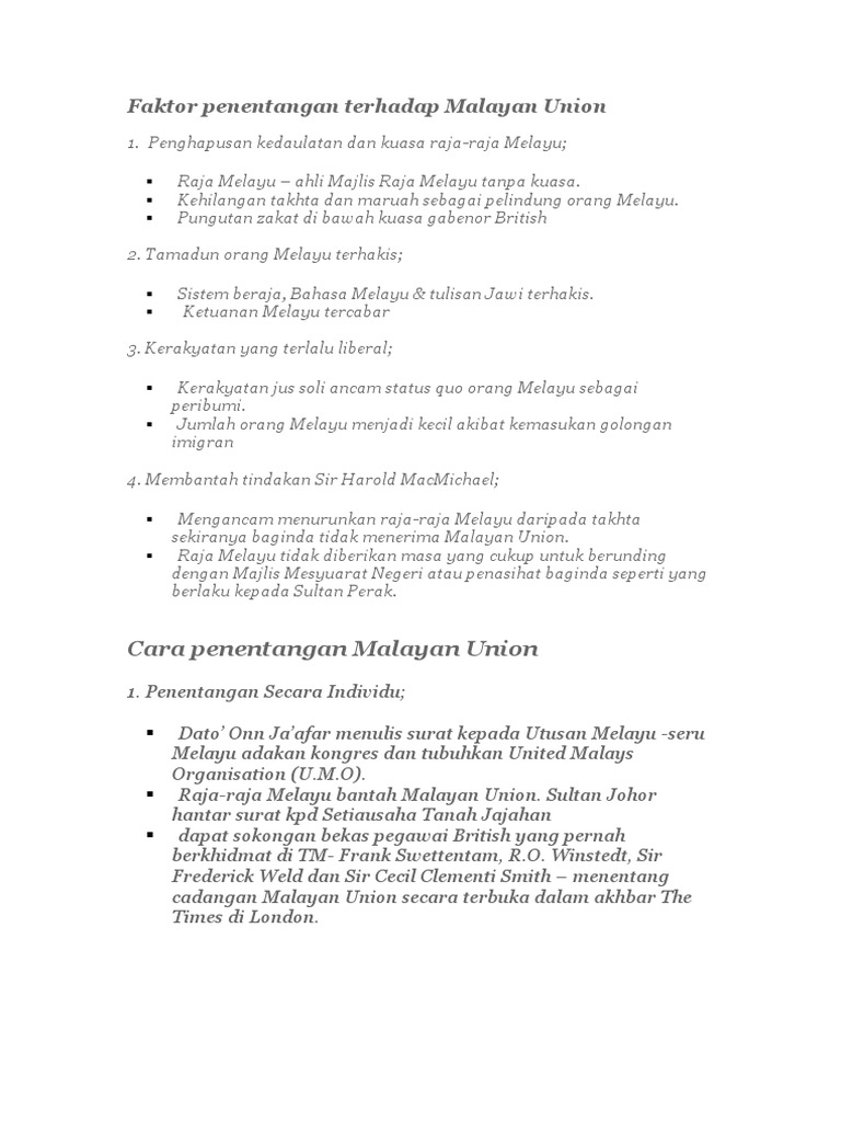 BUKTI Penentangan Terhadap Malayan Union  PDF