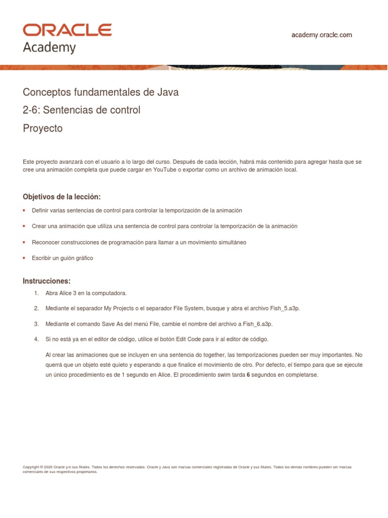 JF 2 6 Project Esp | PDF | Java (lenguaje de programación) | Animación