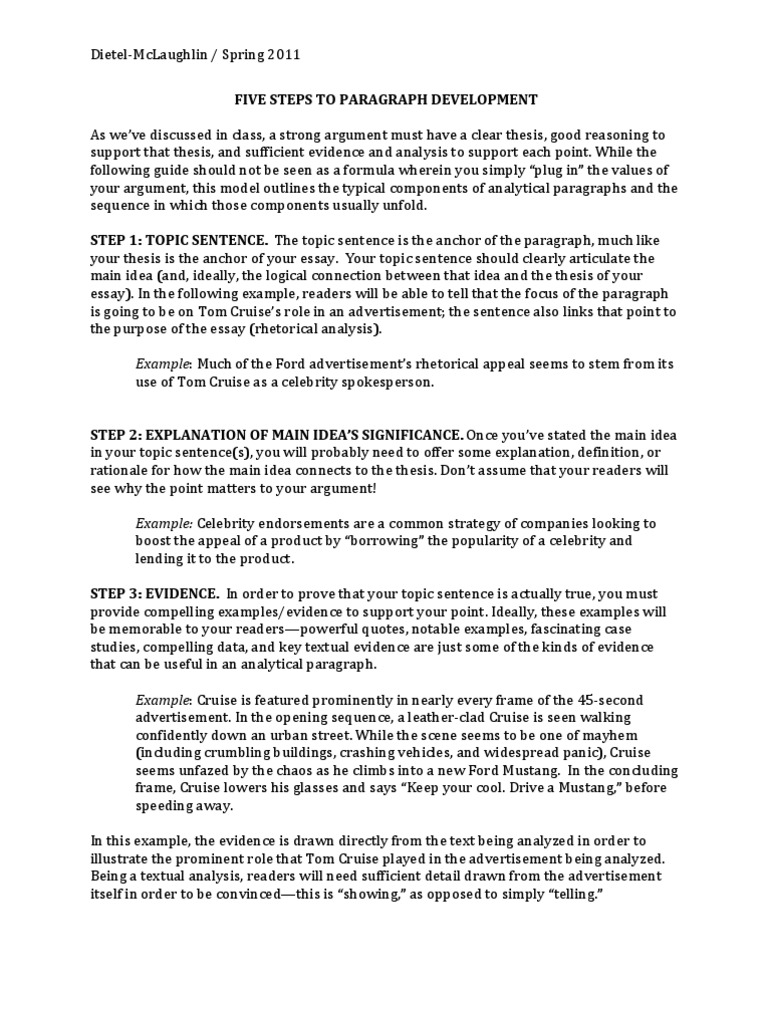 Five Steps for Effective Paragraphs | PDF | Essays | Thesis