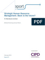 Strategic Human Resource Management: Back To The Future?: A Literature Review
