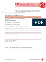 Worksheet 8.10: Structure of The Earth - Assessment For Learning