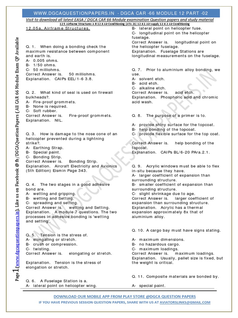 EASA Module 12 Exam Question Bank | PDF | Nut (Hardware) | Materials
