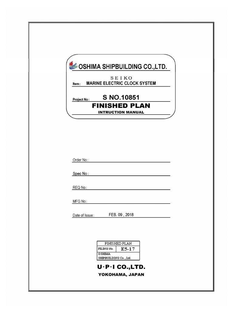 Marine Electric Clock System PDF