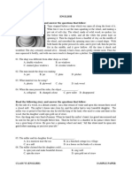 English: Class Vi (English) Sample Paper