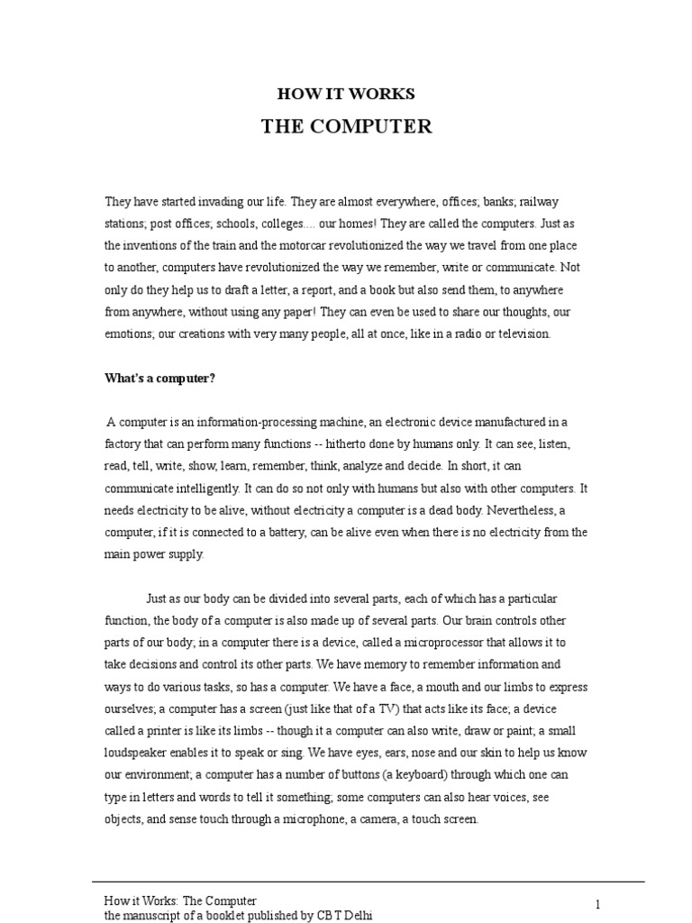 The Computer: How It Works | PDF | Technology & Engineering