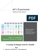 Mendel's Experiments: Worked On Pisum Sativum