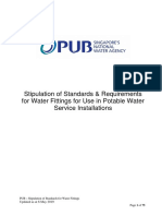 PUB Stipulated Standards Requirements For Water Fittings PDF