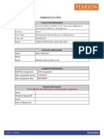 Pearson BTEC Assignment Cover Sheet