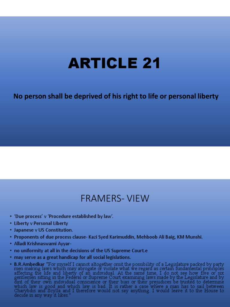 right-to-life-and-personal-liberty-under-article-21-of-the-indian