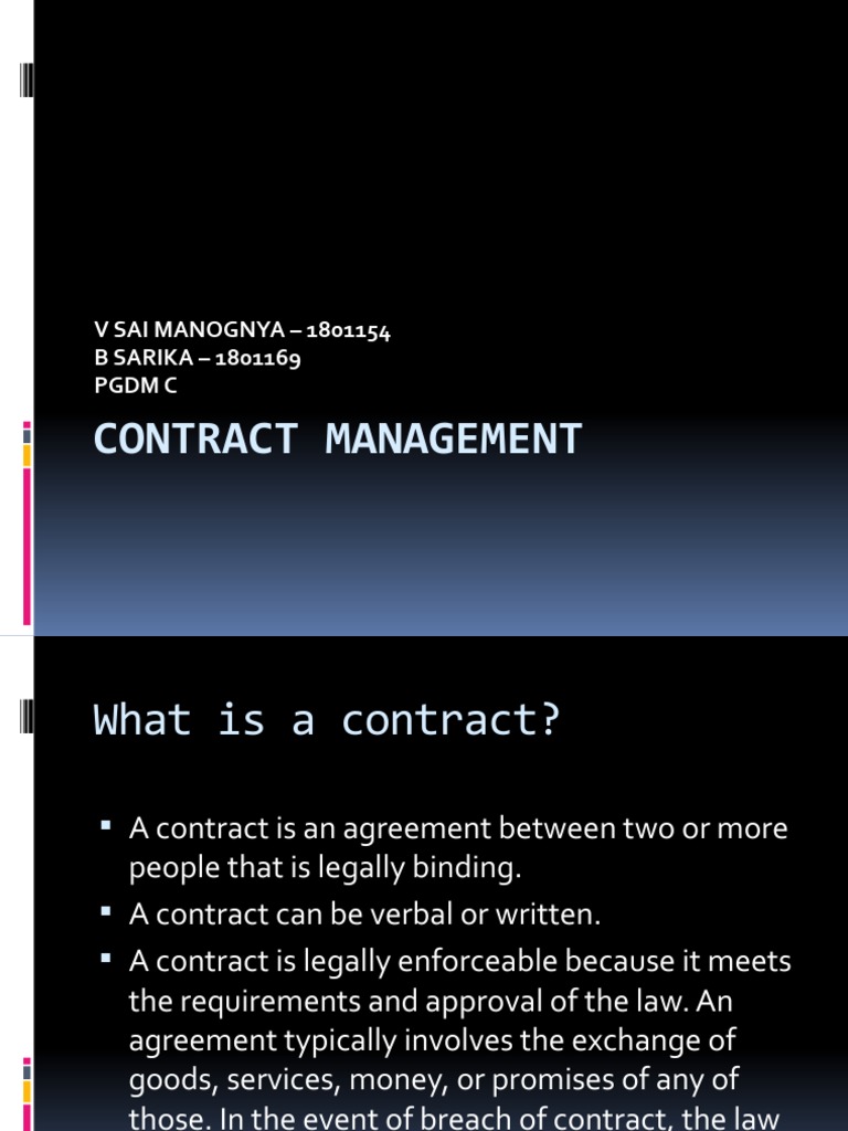 Contract Management | PDF | Risk | Risk Management