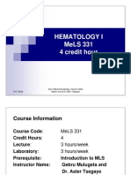 Hematology I: Blood Science and Clinical Care