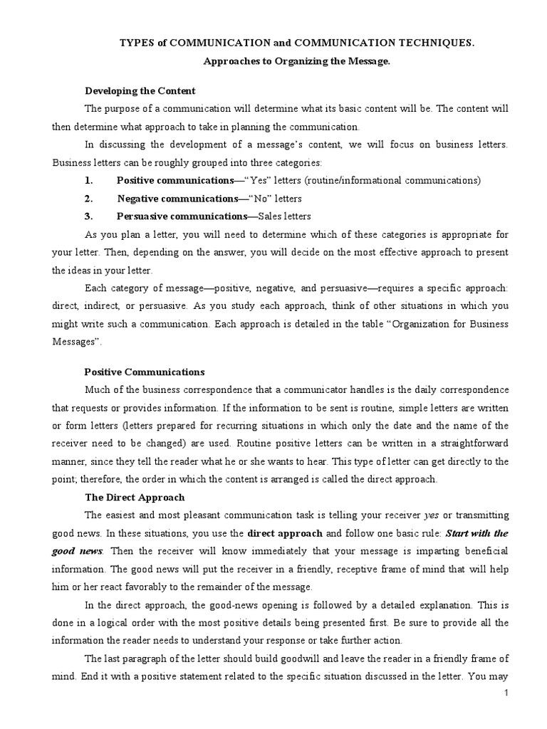 Types of Communication and Communication Techniques | PDF | News ...