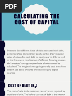 Calcul Ating T He Co ST O F Capital