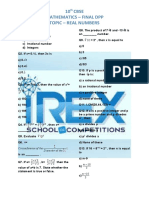 10 Cbse Mathematics - Final DPP Topic - Real Numbers