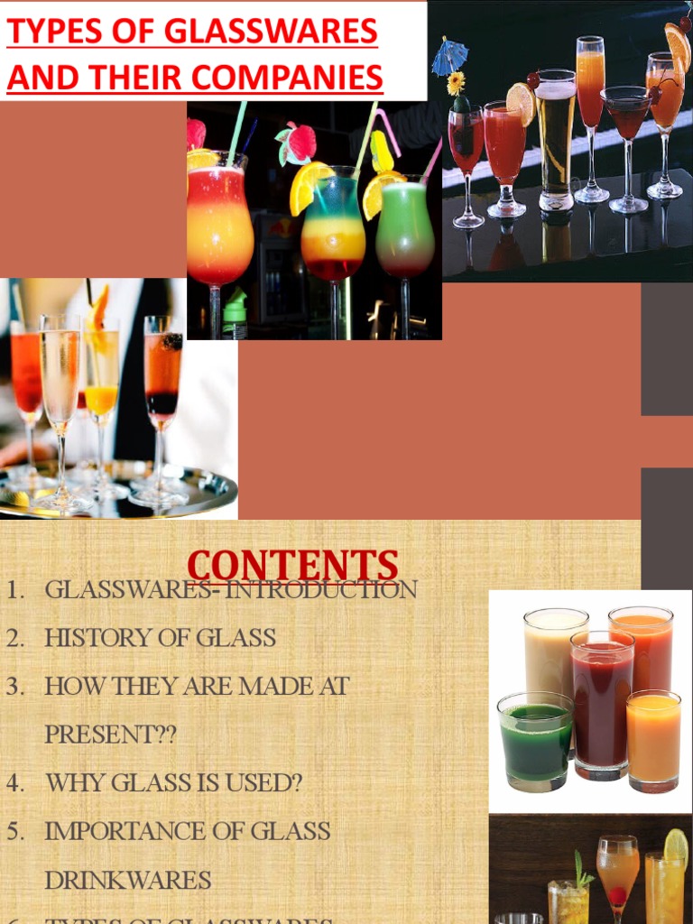Glasswares | PDF | Tableware | Cocktails