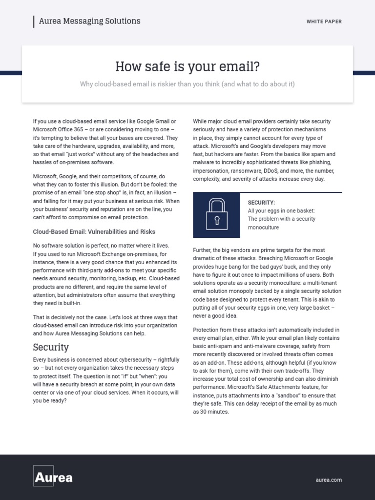 Email Security Risks in Cloud Services | PDF | Cloud Computing | Email Spam