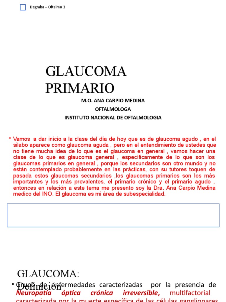 Glaucoma Agudo | PDF | Glaucoma | Ojo humano