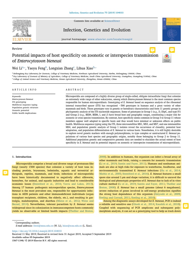 Infection, Genetics and Evolution: Review | PDF | Single Nucleotide ...