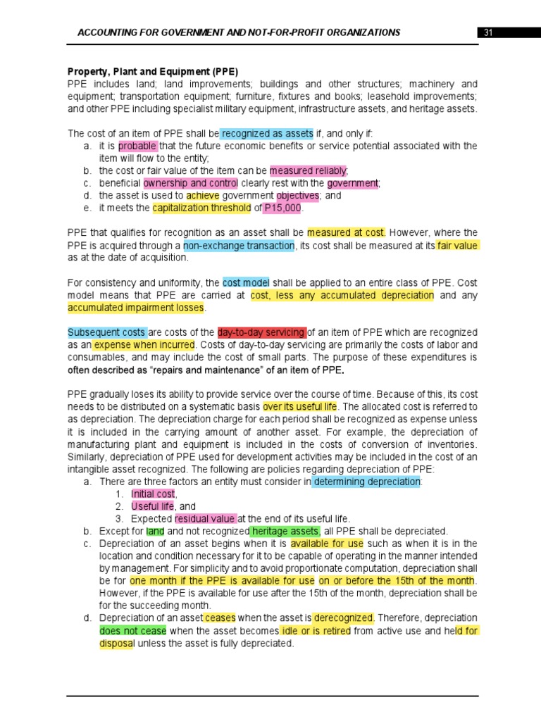 Accounting for Government PPE and Reporting | PDF | Depreciation ...