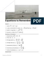 Equations Summary