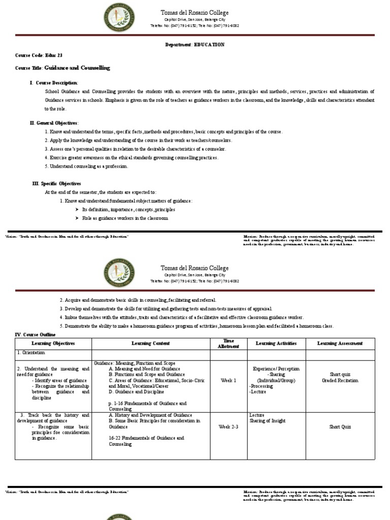 School Guidance and Counseling Overview | PDF | School Counselor | Teachers