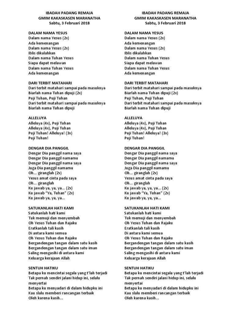 Lagu Ibadah Padang Remaja Pdf
