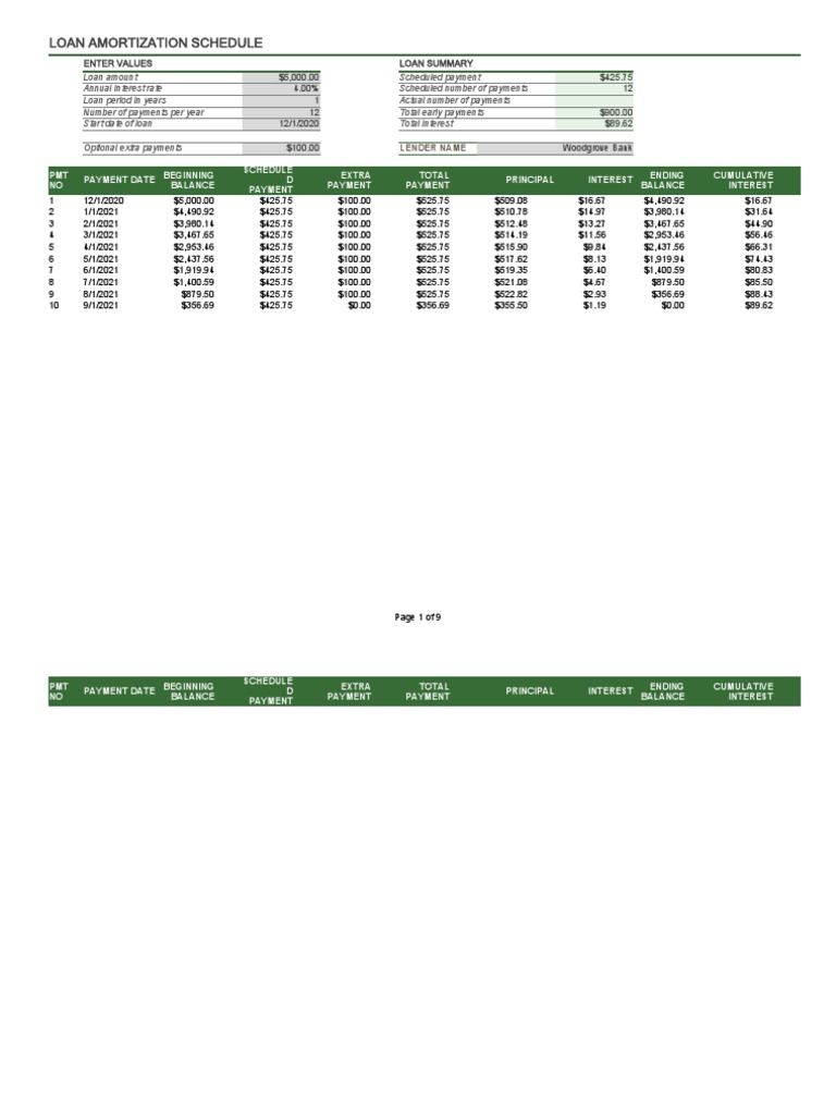 Loan Amortization Schedule Explained PDF Loans Interest