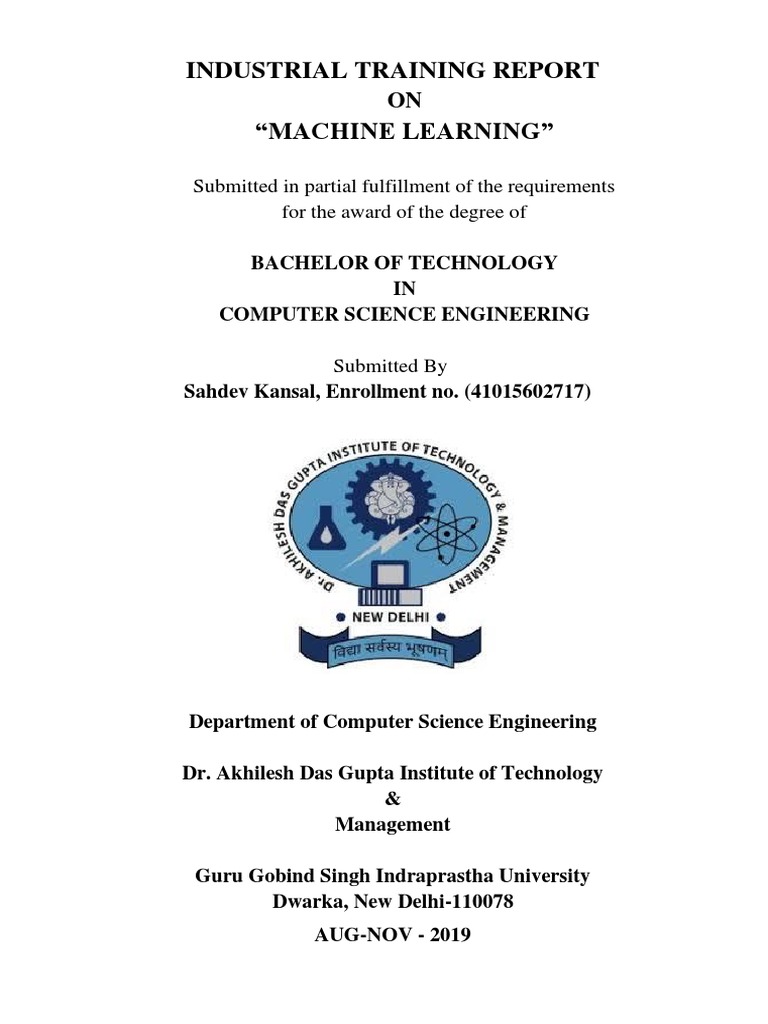 Training Report On Machine Learning PDF | PDF | Machine Learning ...