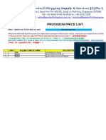 Provision & Bond Price List 2020
