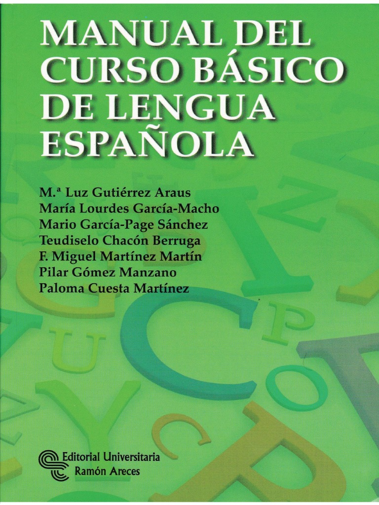 Manual Del Curso BÃ¡sico de Lengua EspaÃ±ola - Con Ãndice PDF | PDF |  Sustantivo | Verbo