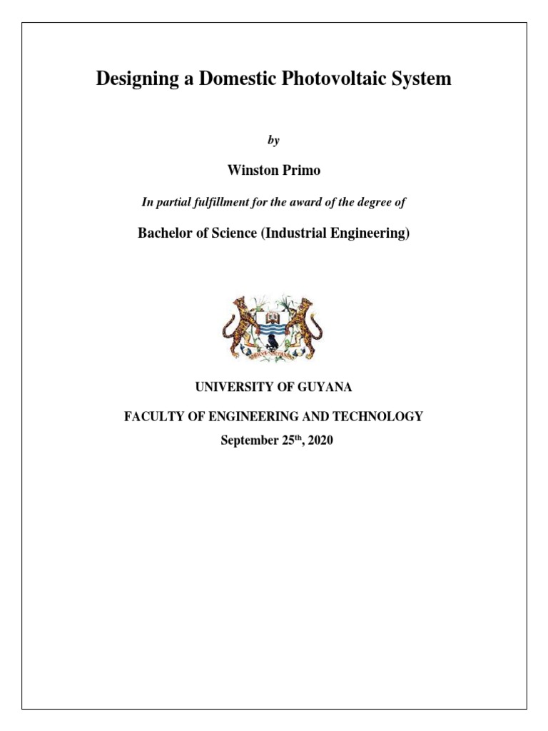 Domestic Photovoltaic System Design Guide | PDF | Solar Panel | Power ...
