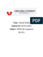Name: Ankush Halder Student ID:181001102061 Subject: DBMS Lab Assignment