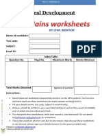 UPSC Mains Worksheets Rural Development PDF