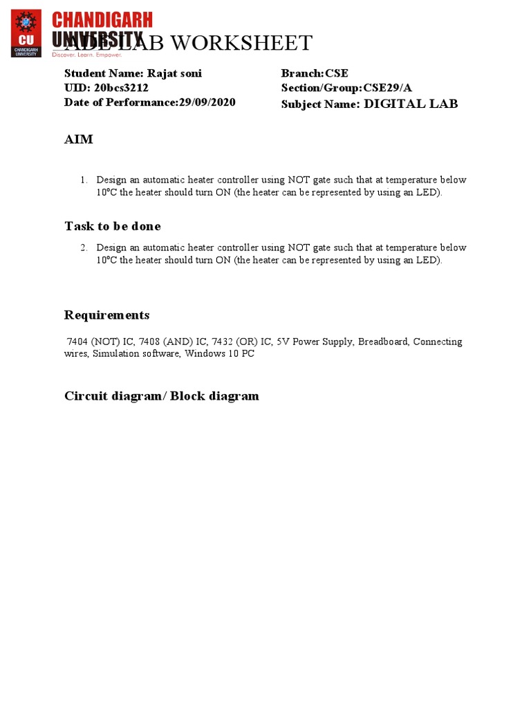 Ade Lab Worksheet | PDF | Computers