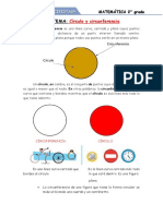 Tarea Matemática Circunferencia y Círculo 2° Grado