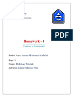 Homework - 1: University of Duhok College of Engineering Water Resources Engineering
