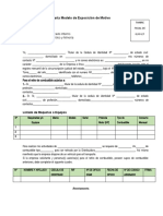 Carta Modelo de Exposición de Motivo