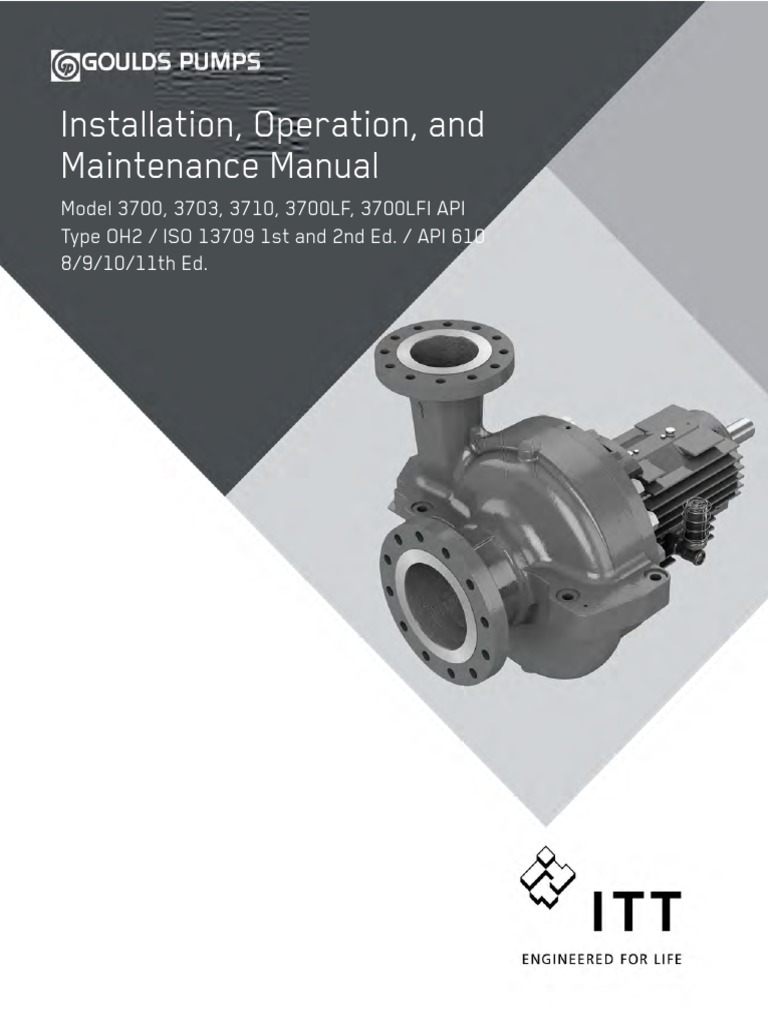 Installation, Operation, and Maintenance Manual | PDF | Pump | Bearing ...
