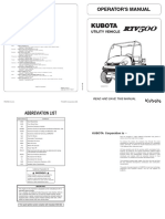 Kubota RTV500 Utility Vehicle Operators Manual