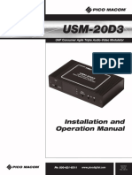 USM-20D3: Installation and Operation Manual