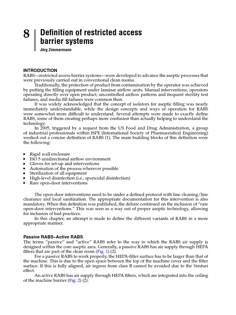Defining variants of restricted access barrier systems passive vs