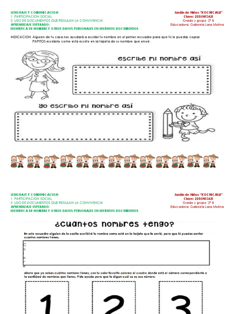 Hojas Trabajo Actividades | PDF | Educación de la primera infancia ...