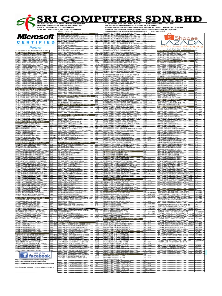 Sri Computer Price List 2025 | PDF | Personal Computers | Computer